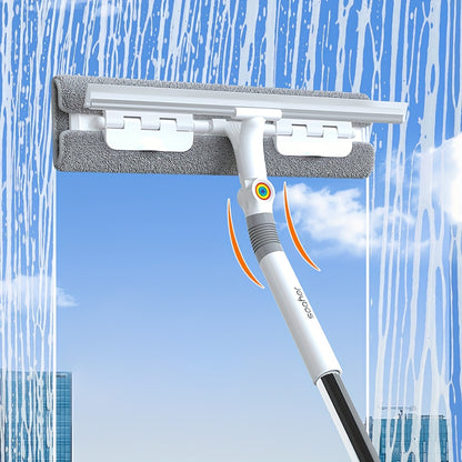 Window Cleaner 2-in-1 53'' Squeegee Window Cleaner | Rotatable Window Cleaning Tool Kit With Extension Pole, Microfiber Ceiling Wall Window Cleaner For Indoor\u002FOutdoor Window And Car Glass, Baseboards\u002FCeiling\u002FFloor