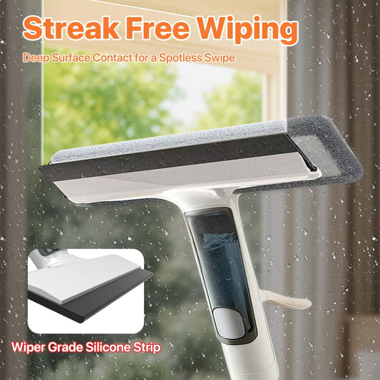 3in 1 Squeegee Window Cleaning Kit with Sprayer, Distinct Containers for Clean Water And Sewage, 50-inch Extension Pole, Upgrade for Windows, Mirrors, Shower Glass Door And Cars
